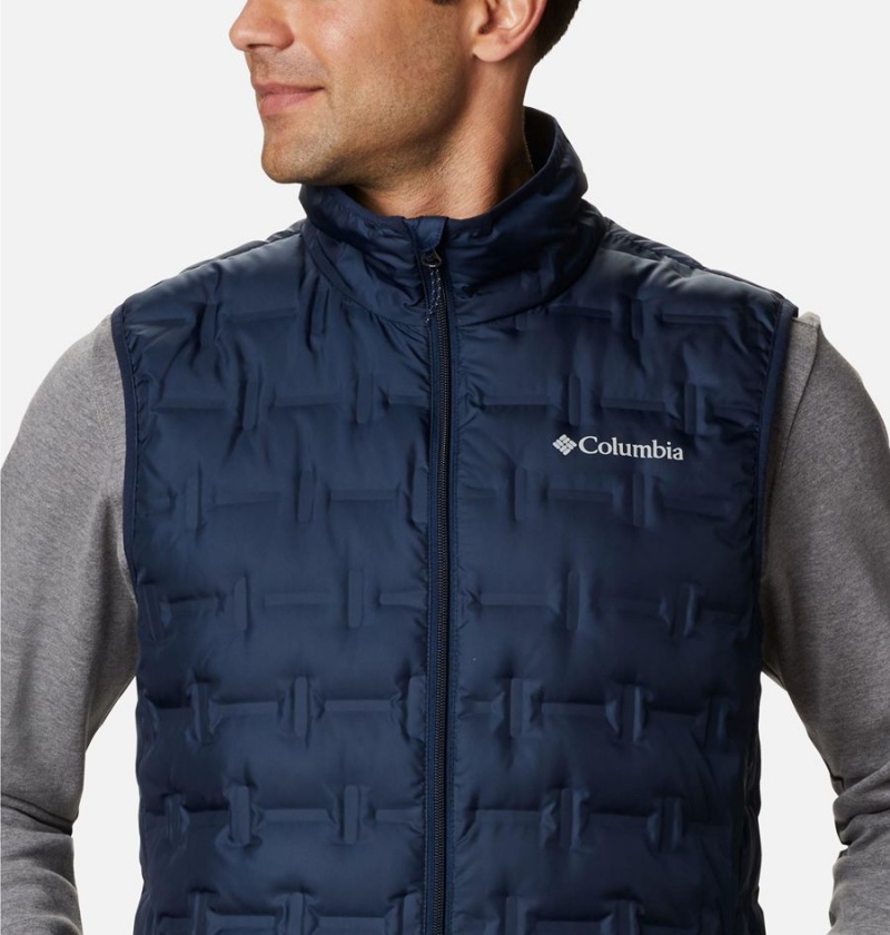 Columbia Delta Ridge Down Men's Vest Navy | ECUBAL-159