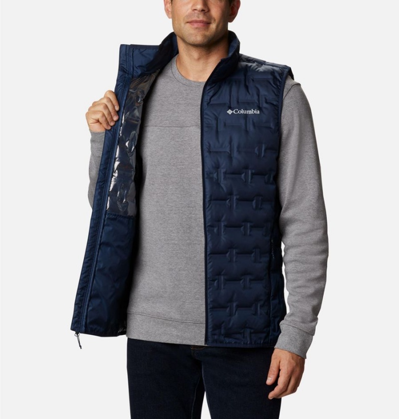 Columbia Delta Ridge Down Men's Vest Navy | ECUBAL-159