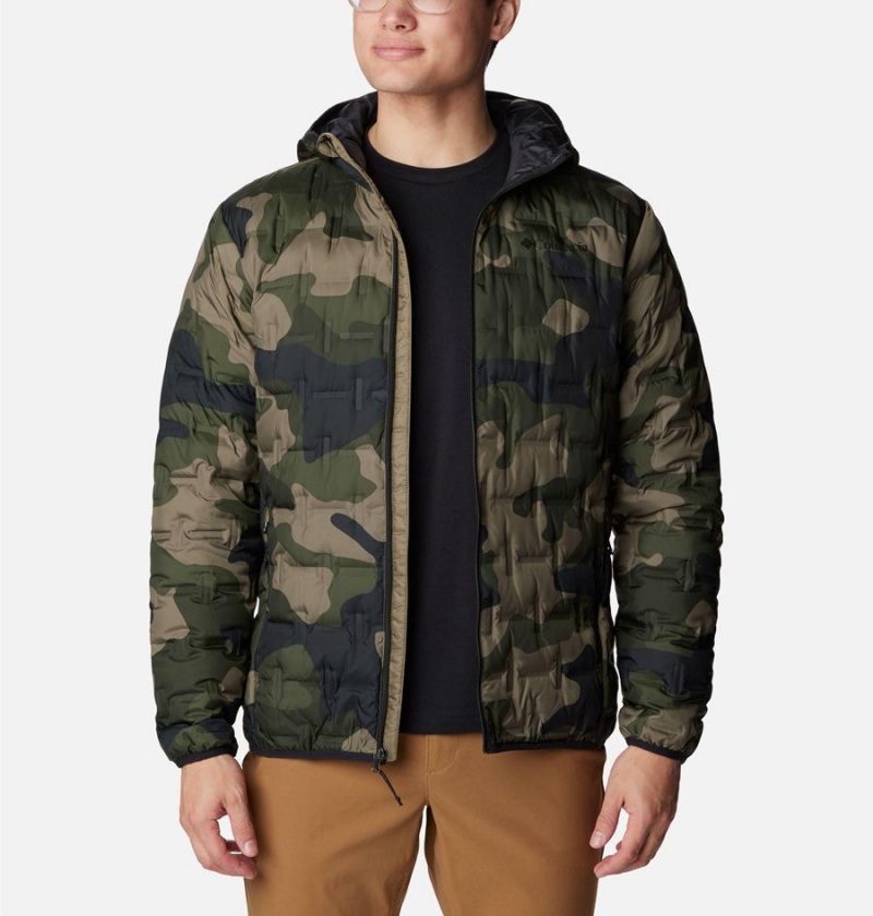 Columbia Delta Ridge Hooded Insulated Men's Puffer Jacket Green | XVIBOD-076
