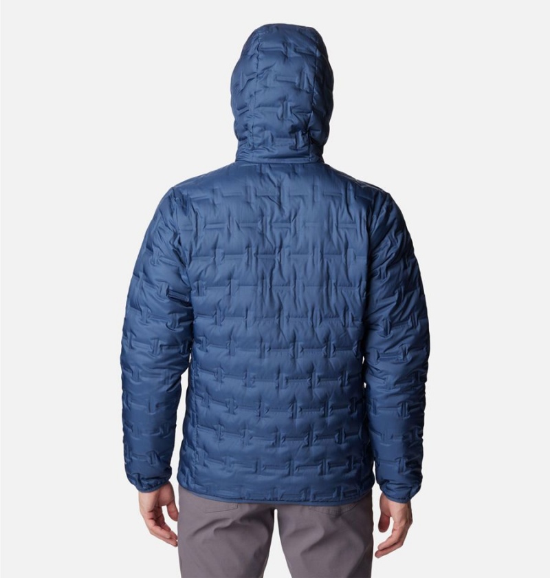 Columbia Delta Ridge Hooded Insulated Men's Puffer Jacket Blue | NKJOTI-381