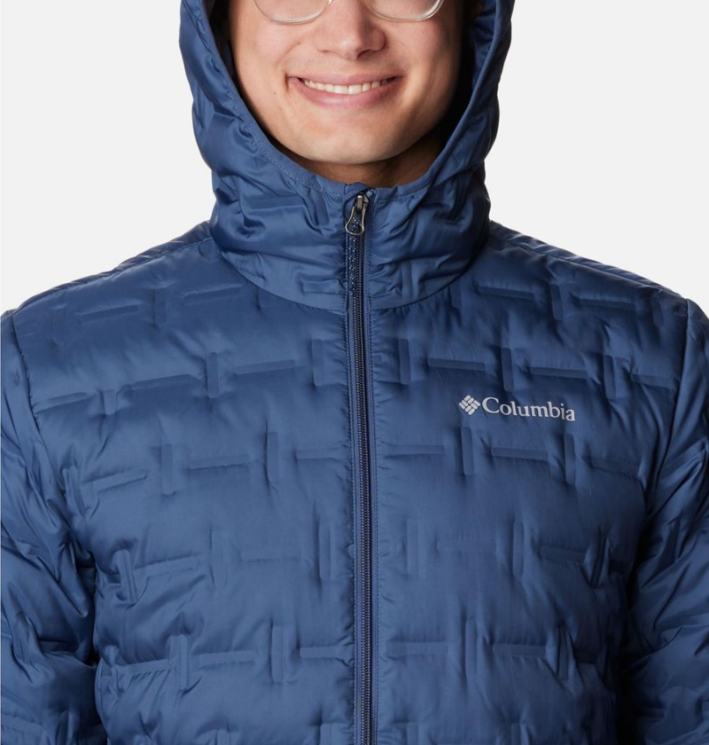 Columbia Delta Ridge Hooded Insulated Men's Puffer Jacket Blue | NKJOTI-381