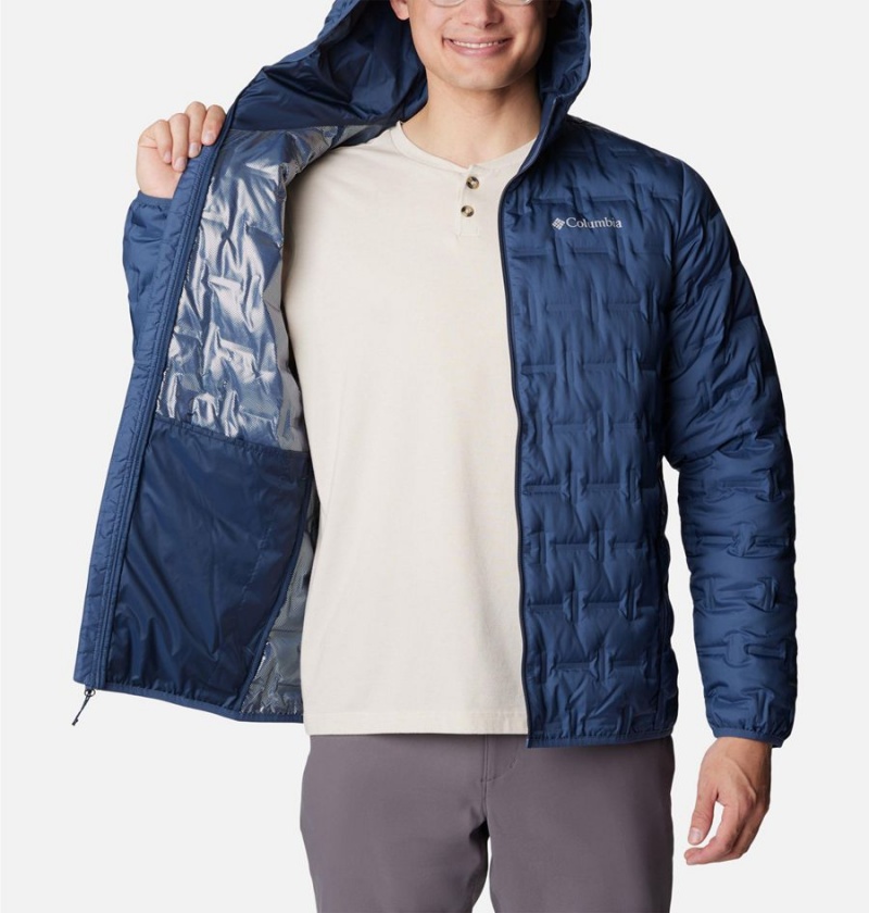 Columbia Delta Ridge Hooded Insulated Men's Puffer Jacket Blue | NKJOTI-381