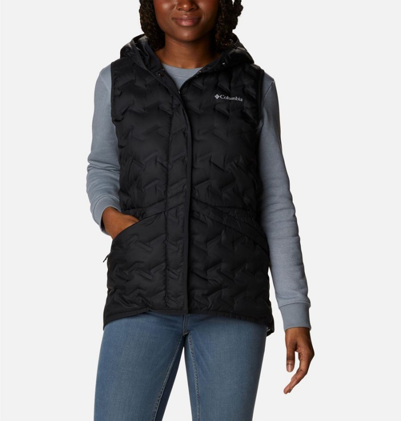Columbia Delta Ridge Hooded Women's Vest Black | SLBTRD-892