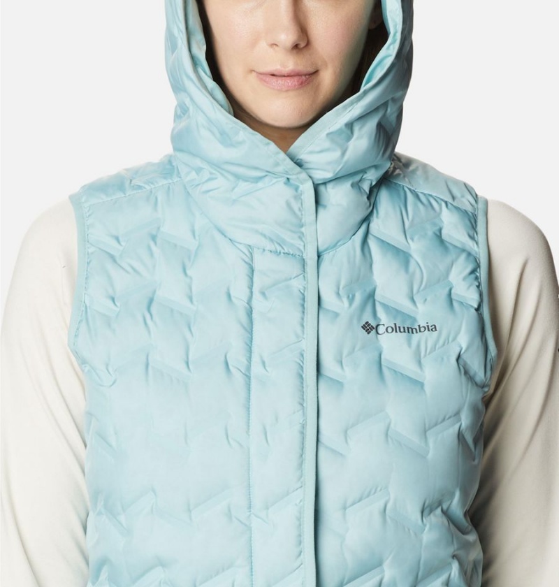 Columbia Delta Ridge Hooded Women's Vest Turquoise | BZCNYL-908
