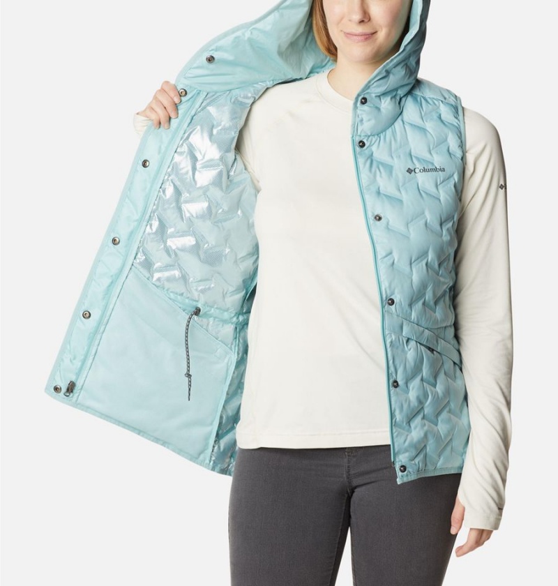 Columbia Delta Ridge Hooded Women's Vest Turquoise | BZCNYL-908