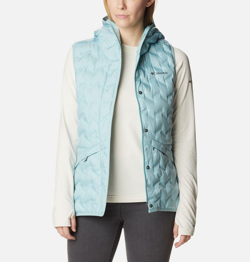 Columbia Delta Ridge Hooded Women's Vest Turquoise | BZCNYL-908