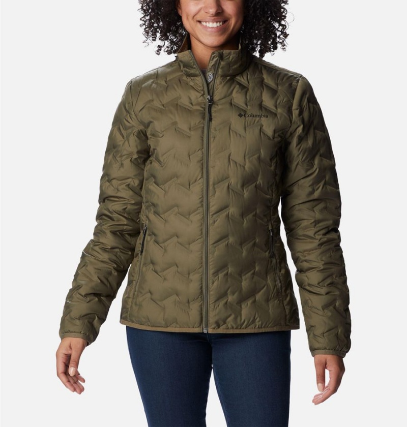 Columbia Delta Ridge Women\'s Puffer Jacket Green | KOSNIV-852