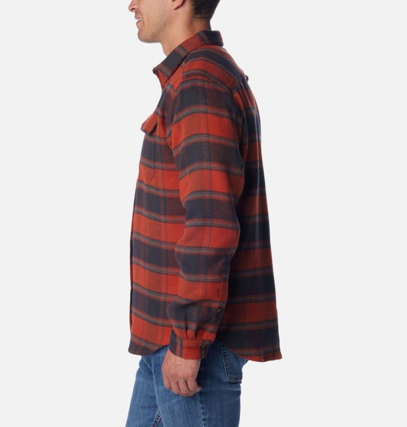 Columbia Deschutes River Heavyweight Flannel Men's Shirt Red | KGIDQF-495