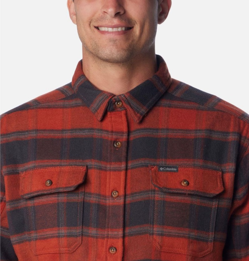 Columbia Deschutes River Heavyweight Flannel Men's Shirt Red | KGIDQF-495