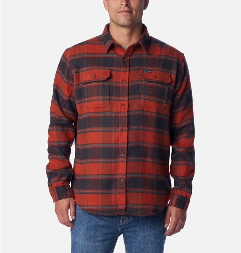 Columbia Deschutes River Heavyweight Flannel Men\'s Shirt Red | KGIDQF-495