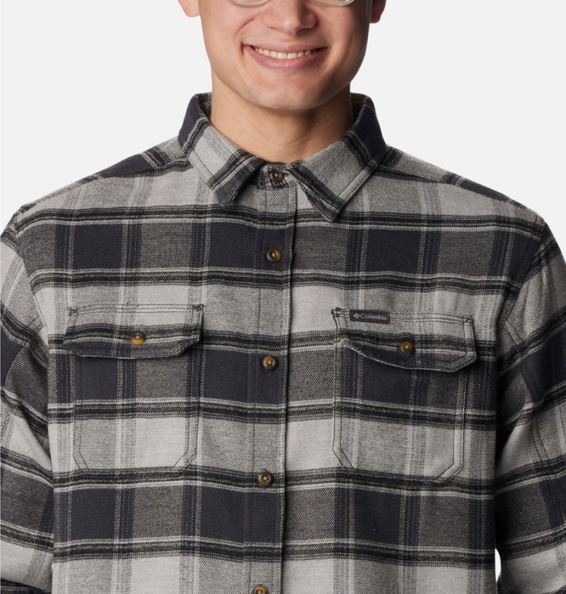 Columbia Deschutes River Heavyweight Flannel Men's Shirt Grey | ZPFHIC-249
