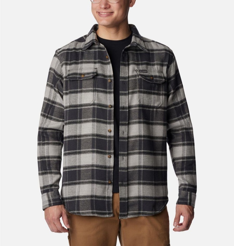 Columbia Deschutes River Heavyweight Flannel Men's Shirt Grey | ZPFHIC-249