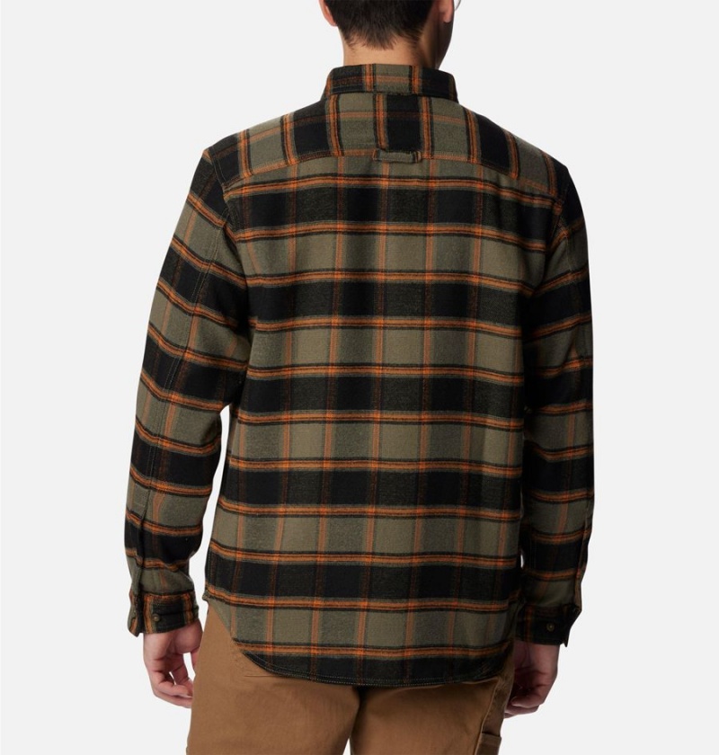 Columbia Deschutes River Heavyweight Flannel Men's Shirt Green | IJXQPZ-142