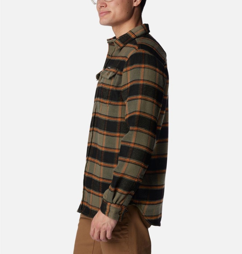 Columbia Deschutes River Heavyweight Flannel Men's Shirt Green | IJXQPZ-142