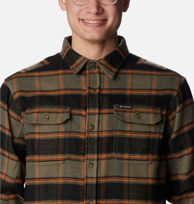 Columbia Deschutes River Heavyweight Flannel Men's Shirt Green | IJXQPZ-142