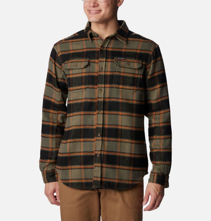 Columbia Deschutes River Heavyweight Flannel Men\'s Shirt Green | IJXQPZ-142