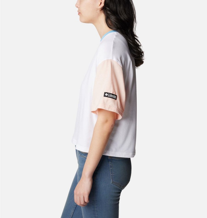 Columbia Deschutes Valley Cropped Women's T-Shirt White | BJCALZ-835
