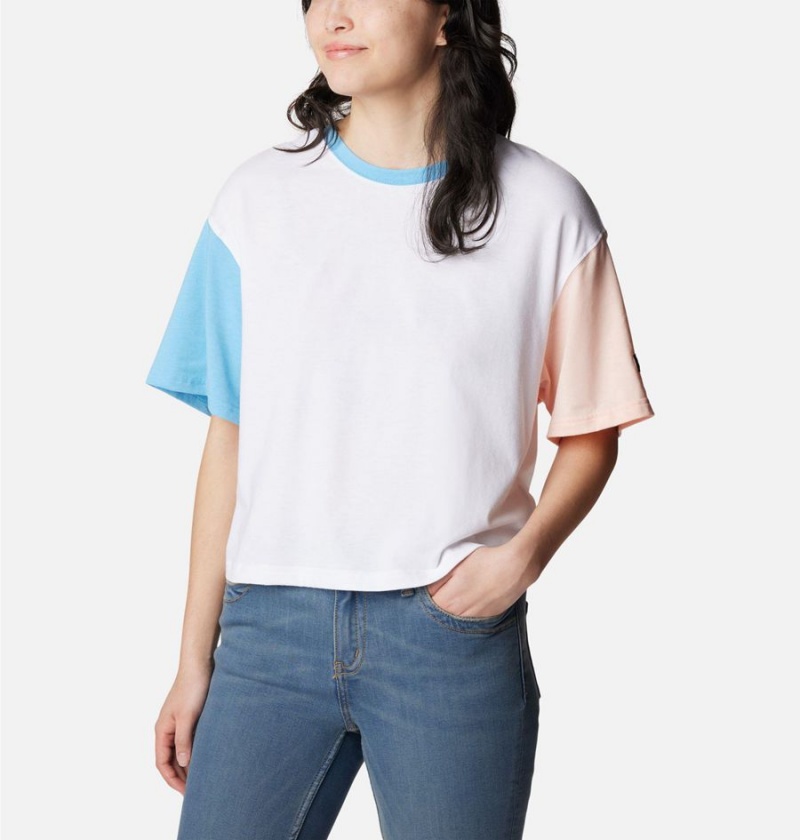 Columbia Deschutes Valley Cropped Women's T-Shirt White | BJCALZ-835