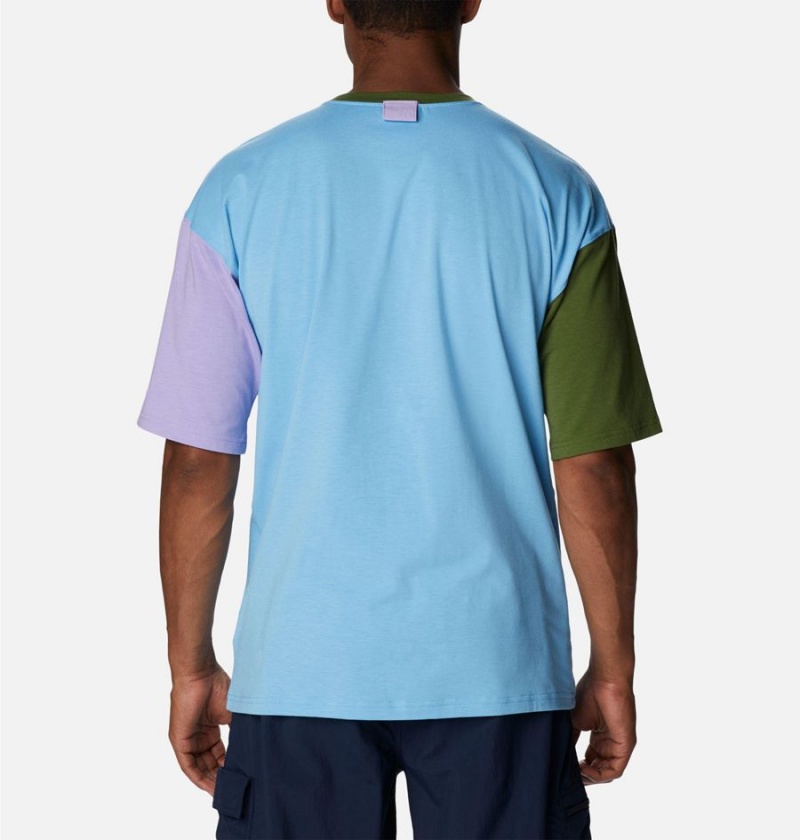 Columbia Deschutes Valley Men's T-Shirt Blue | HTBDPR-390