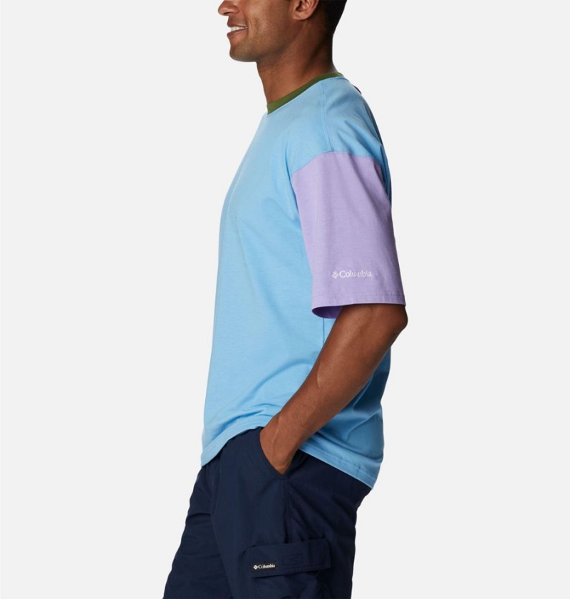 Columbia Deschutes Valley Men's T-Shirt Blue | HTBDPR-390