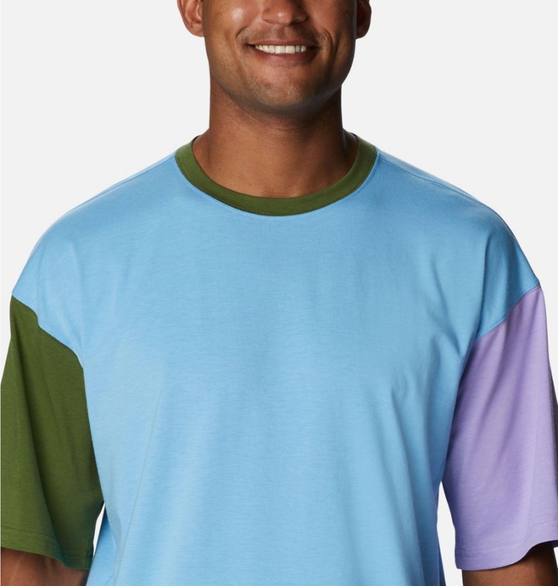 Columbia Deschutes Valley Men's T-Shirt Blue | HTBDPR-390