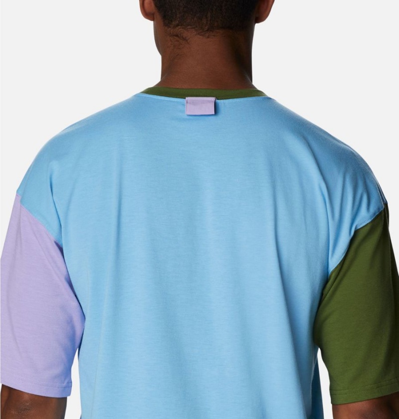 Columbia Deschutes Valley Men's T-Shirt Blue | HTBDPR-390