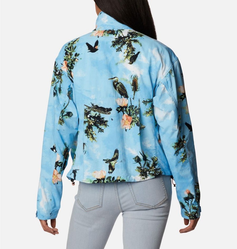 Columbia Deschutes Valley Wind Shell Jacket Women's Windbreaker Blue | RSBLWQ-748