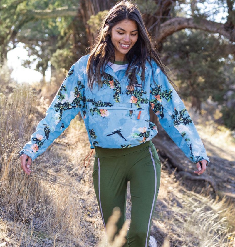 Columbia Deschutes Valley Wind Shell Jacket Women's Windbreaker Blue | RSBLWQ-748