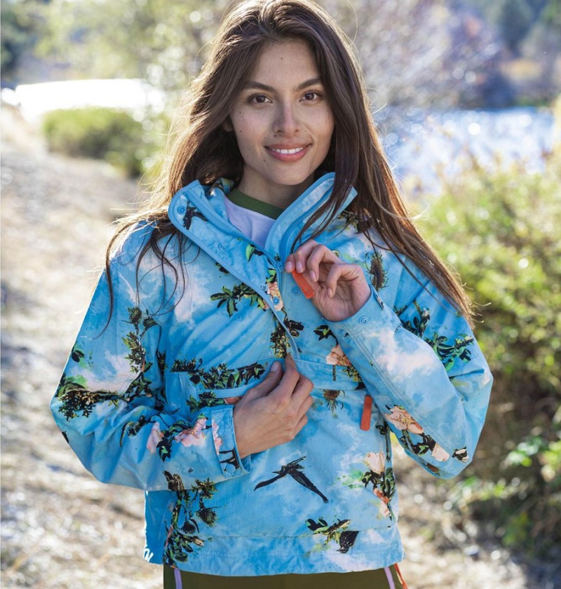 Columbia Deschutes Valley Wind Shell Jacket Women's Windbreaker Blue | RSBLWQ-748
