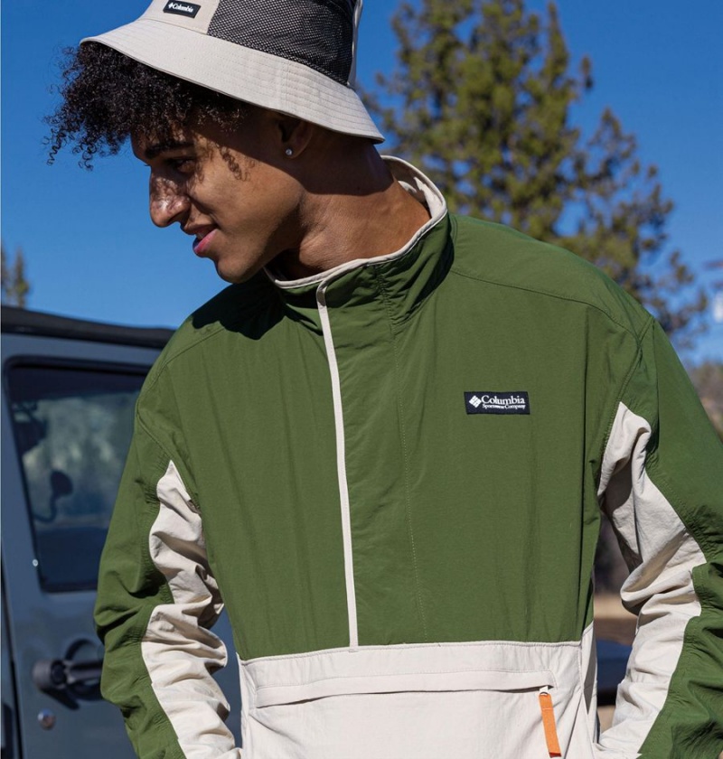 Columbia Deschutes Valley Wind Shell Jacket Men's Windbreaker Khaki | PKOVYE-258