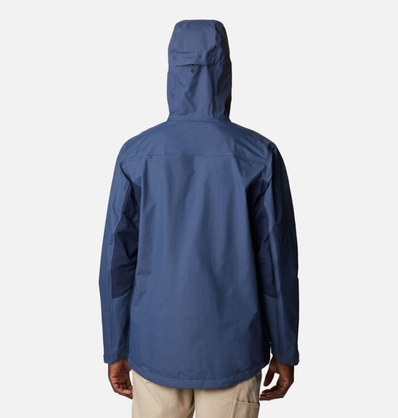 Columbia Discovery Point Shell Men's Rain Jacket Blue | DJSIEW-487