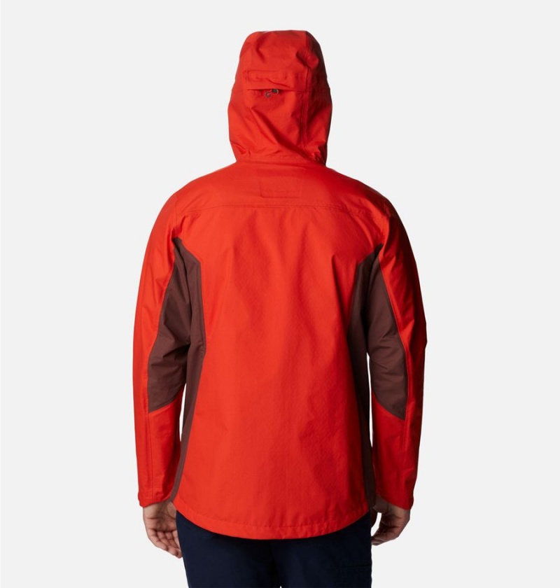 Columbia Discovery Point Shell Men's Rain Jacket Red | ZGMYDF-714