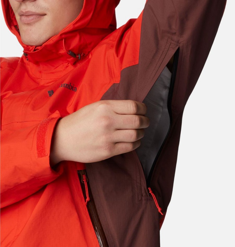 Columbia Discovery Point Shell Men's Rain Jacket Red | ZGMYDF-714