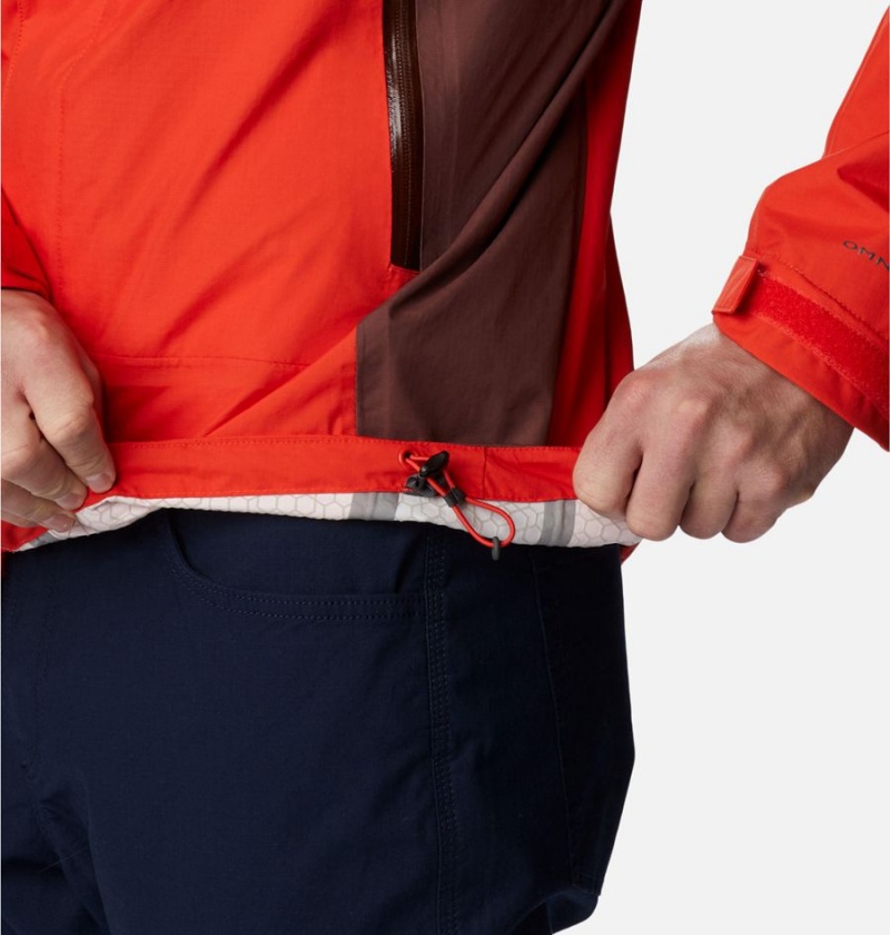 Columbia Discovery Point Shell Men's Rain Jacket Red | ZGMYDF-714