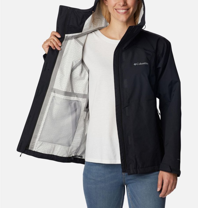 Columbia Discovery Point Shell Women's Rain Jacket Black | XJTSKB-287