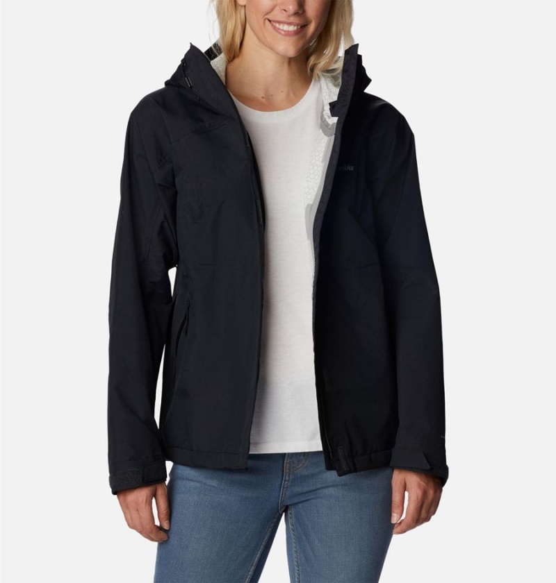 Columbia Discovery Point Shell Women's Rain Jacket Black | XJTSKB-287