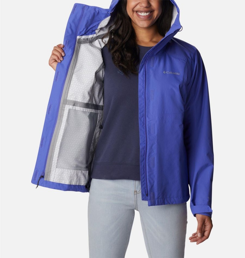 Columbia Discovery Point Shell Women's Rain Jacket Purple | MNGXPE-291