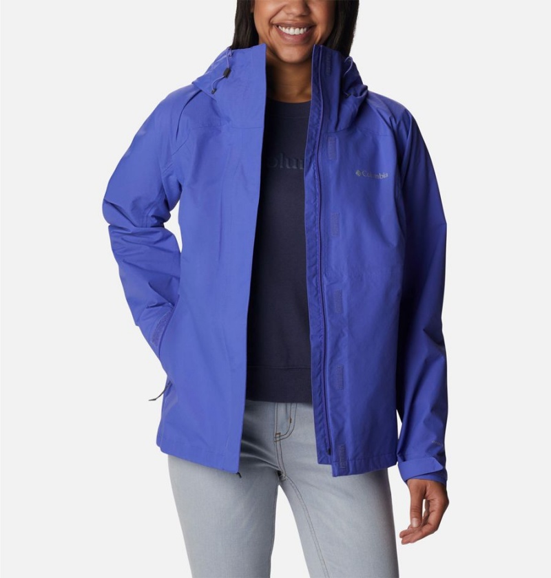 Columbia Discovery Point Shell Women's Rain Jacket Purple | MNGXPE-291