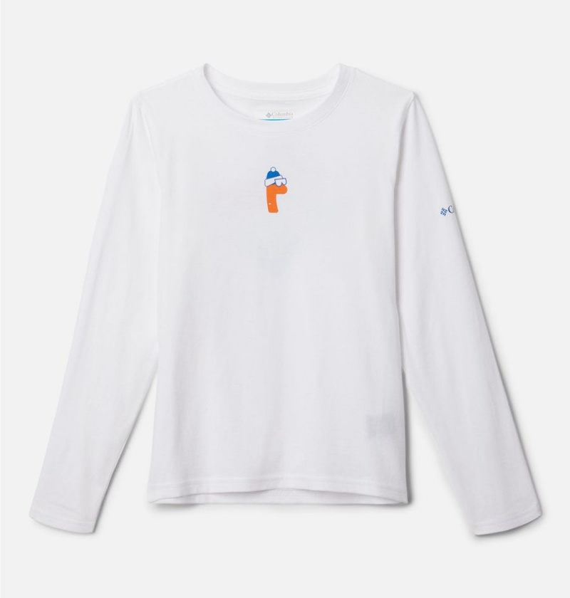 Columbia Dobson Pass Long Sleeve Graphic Kids\' T-Shirt White | SEAXKB-391