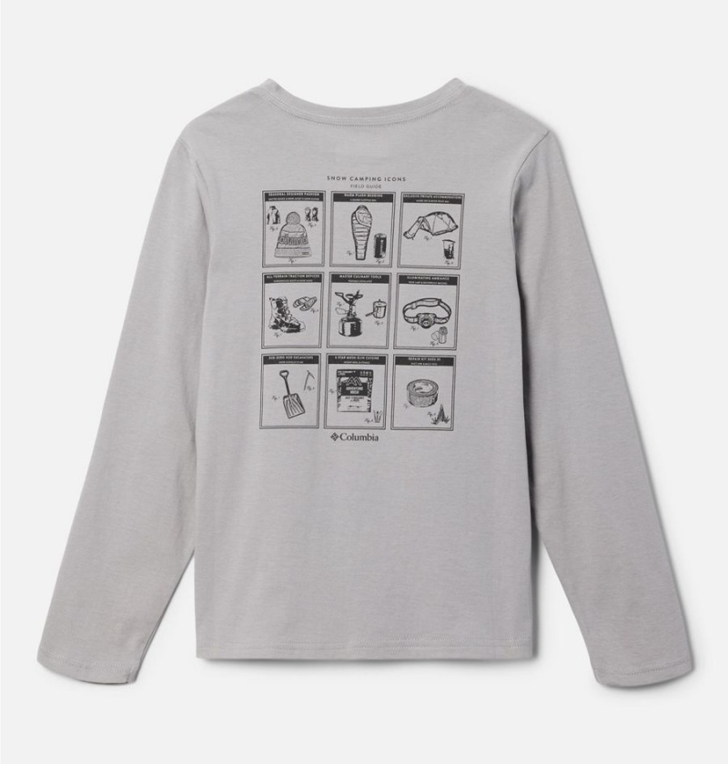 Columbia Dobson Pass Long Sleeve Graphic Kids' T-Shirt Grey | BFNJVK-947