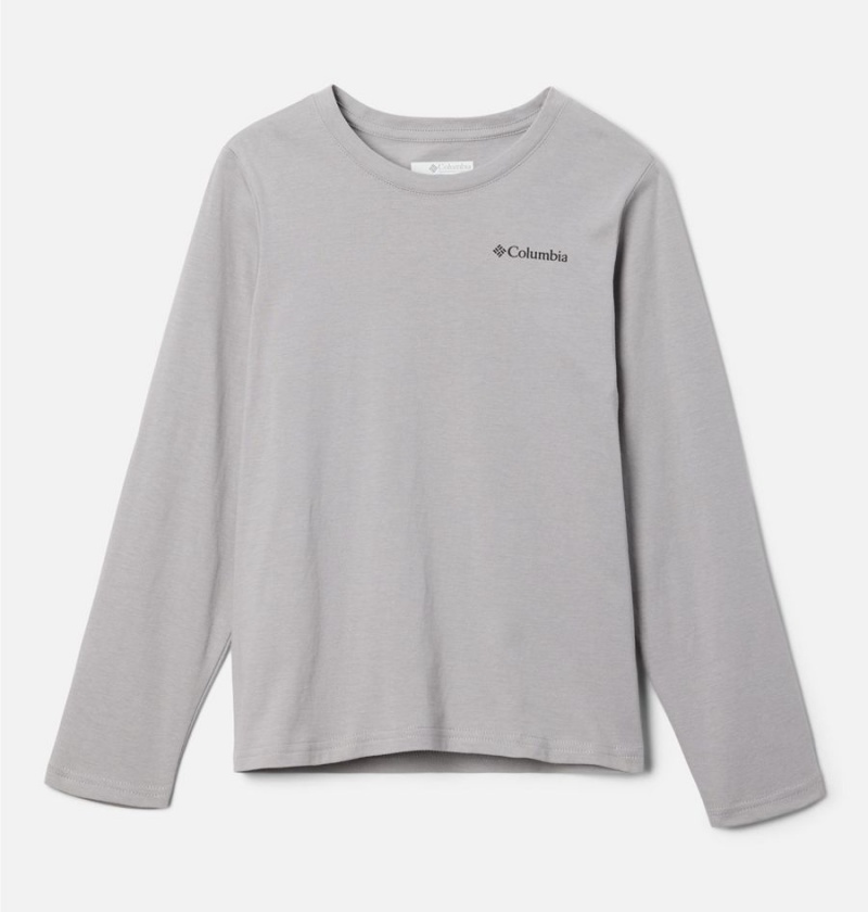 Columbia Dobson Pass Long Sleeve Graphic Kids\' T-Shirt Grey | BFNJVK-947