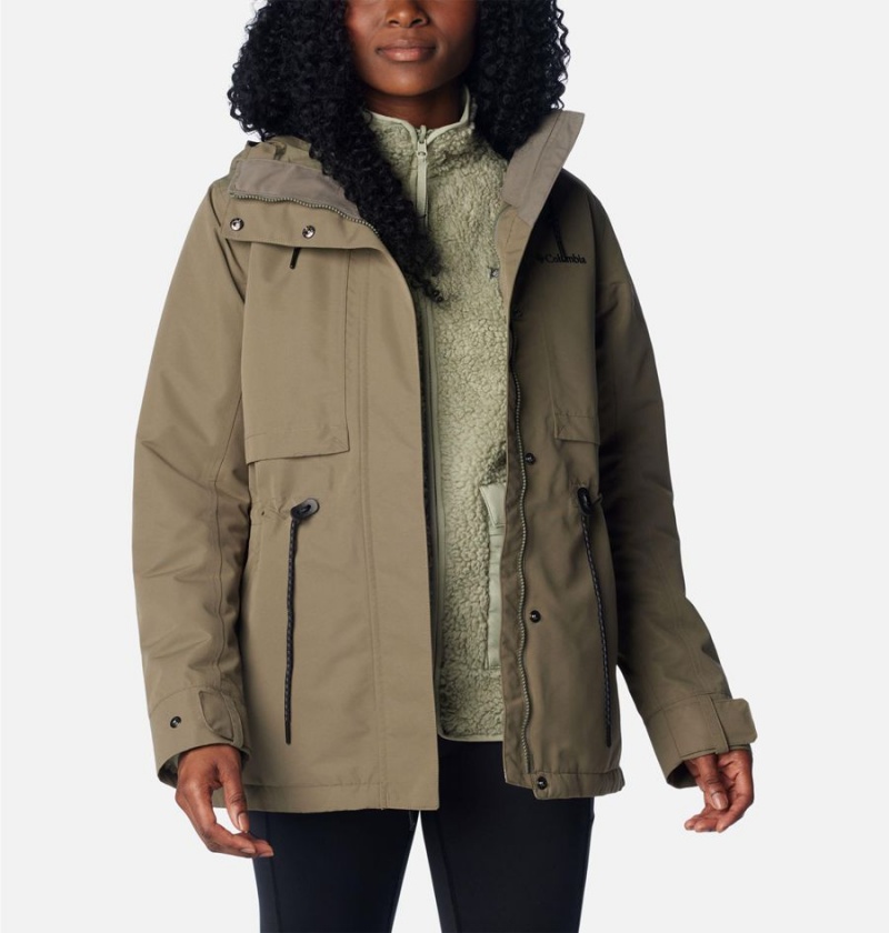 Columbia Drop Ridge Interchange Women's 3 In 1 Jackets Green | SQURPI-405