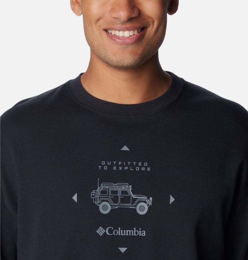 Columbia Duxbery Relaxed Long Sleeve Men's T-Shirt Black | PURAVO-783