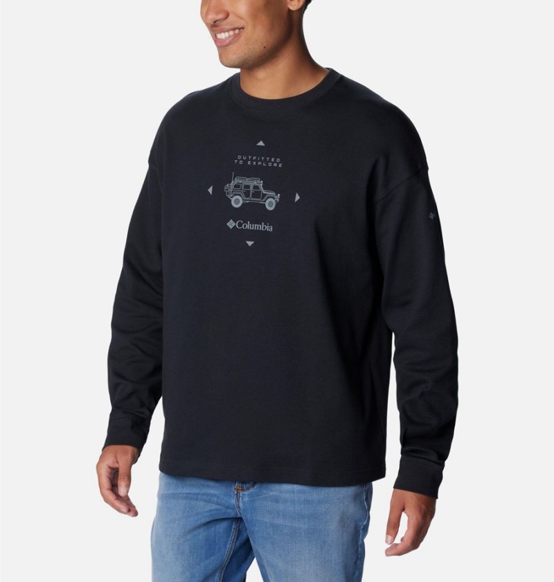 Columbia Duxbery Relaxed Long Sleeve Men's T-Shirt Black | PURAVO-783