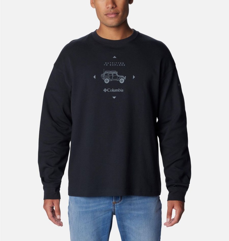 Columbia Duxbery Relaxed Long Sleeve Men\'s T-Shirt Black | PURAVO-783