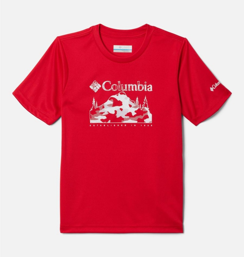 Columbia Edisun Trail Graphic Kids\' T-Shirt Red | QYMVRW-096
