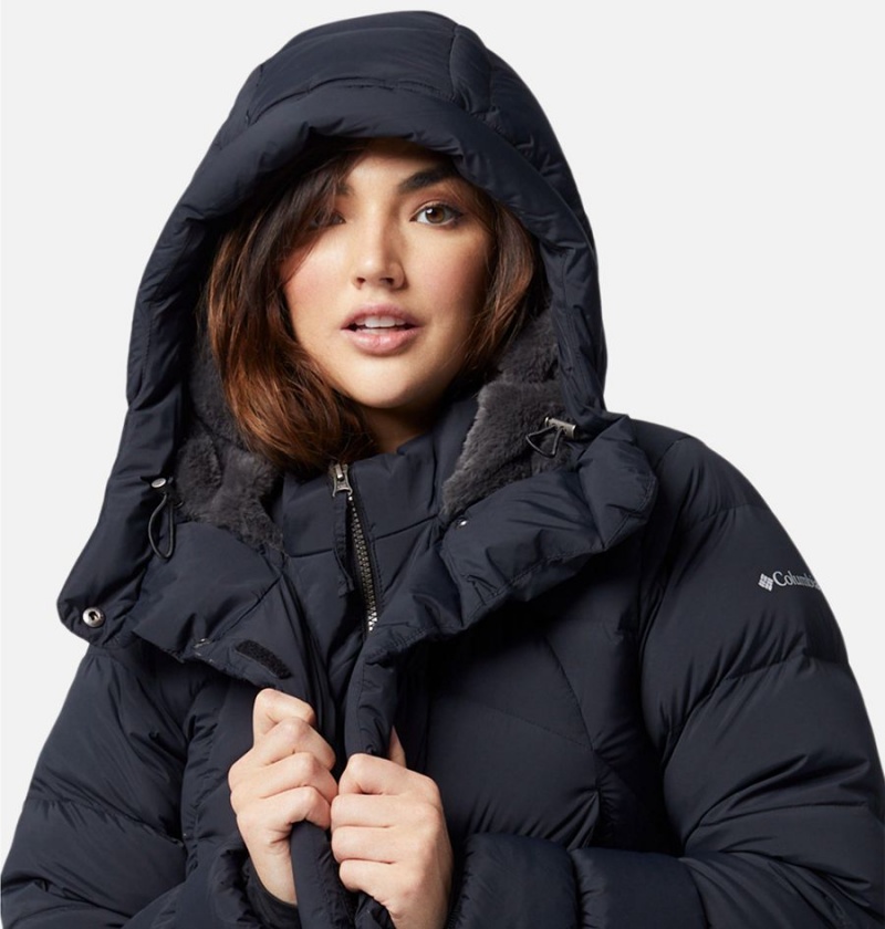 Columbia Ember Springs Long Down Women's Coats Black | DHMEJW-903