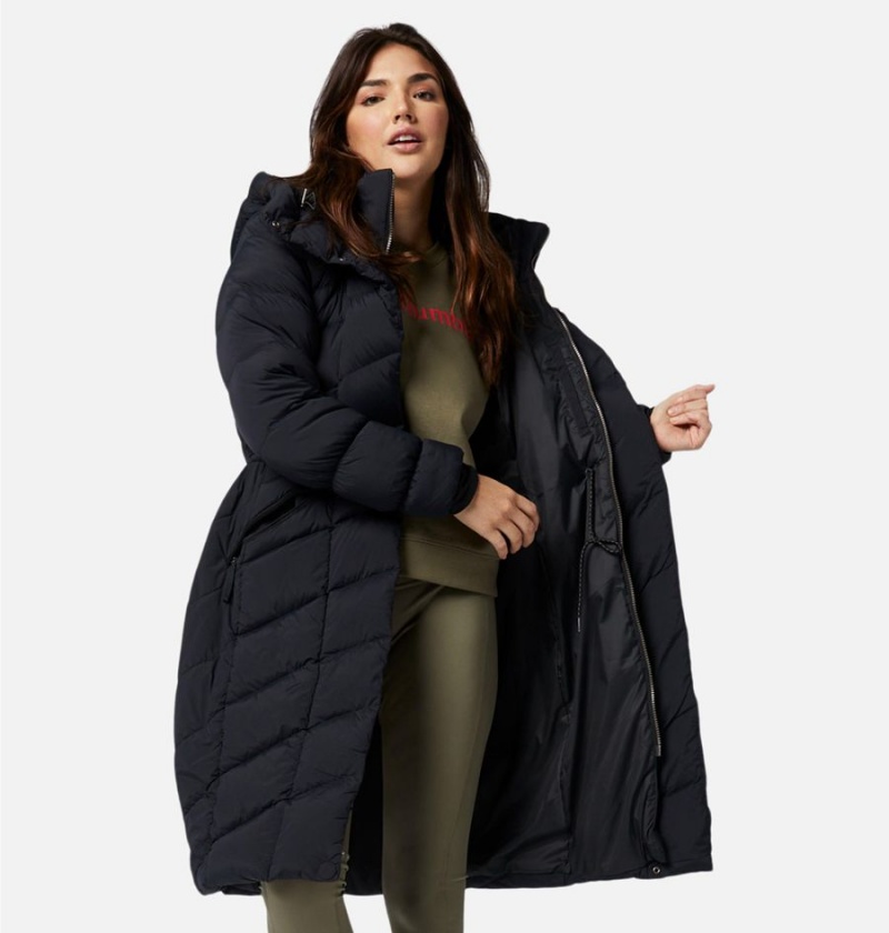 Columbia Ember Springs Long Down Women's Coats Black | DHMEJW-903