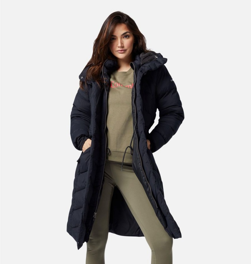 Columbia Ember Springs Long Down Women's Coats Black | DHMEJW-903