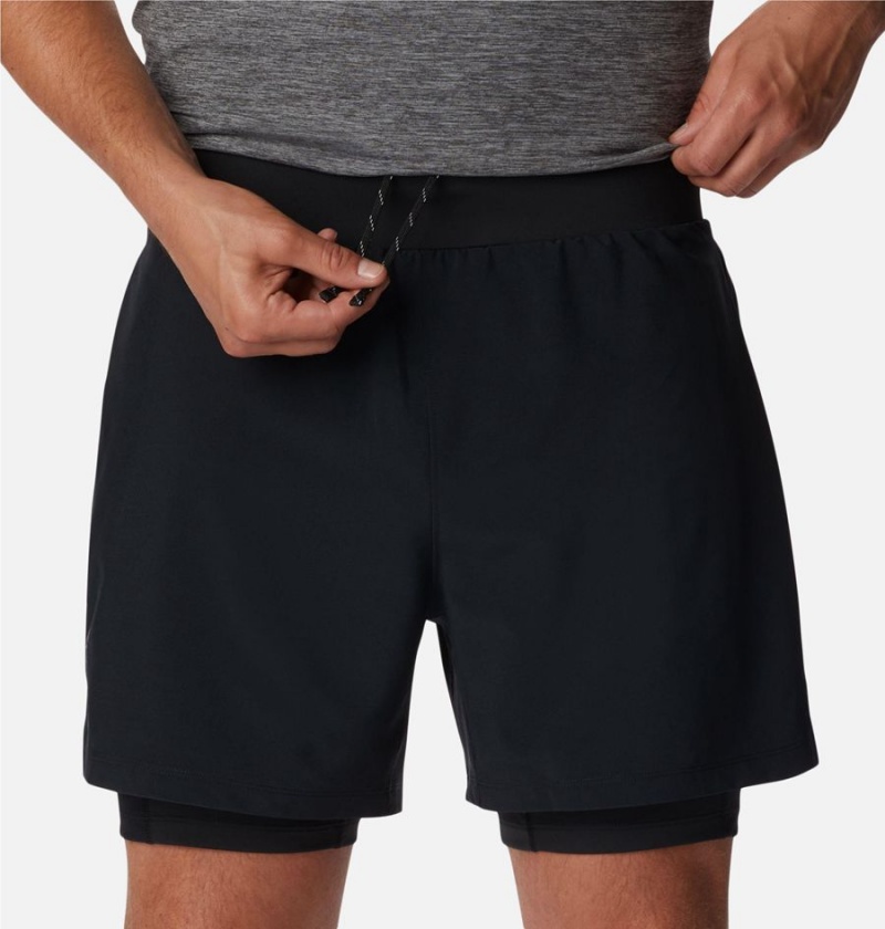 Columbia Endless Trail 2-in-1 Men's Shorts Black | KVDHZN-245